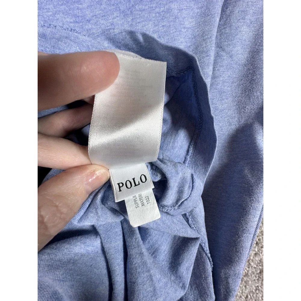 Ralph Lauren Standard Fit Jersey Crew Neck T Shirt L Blue Logo Casual‎ Cotton